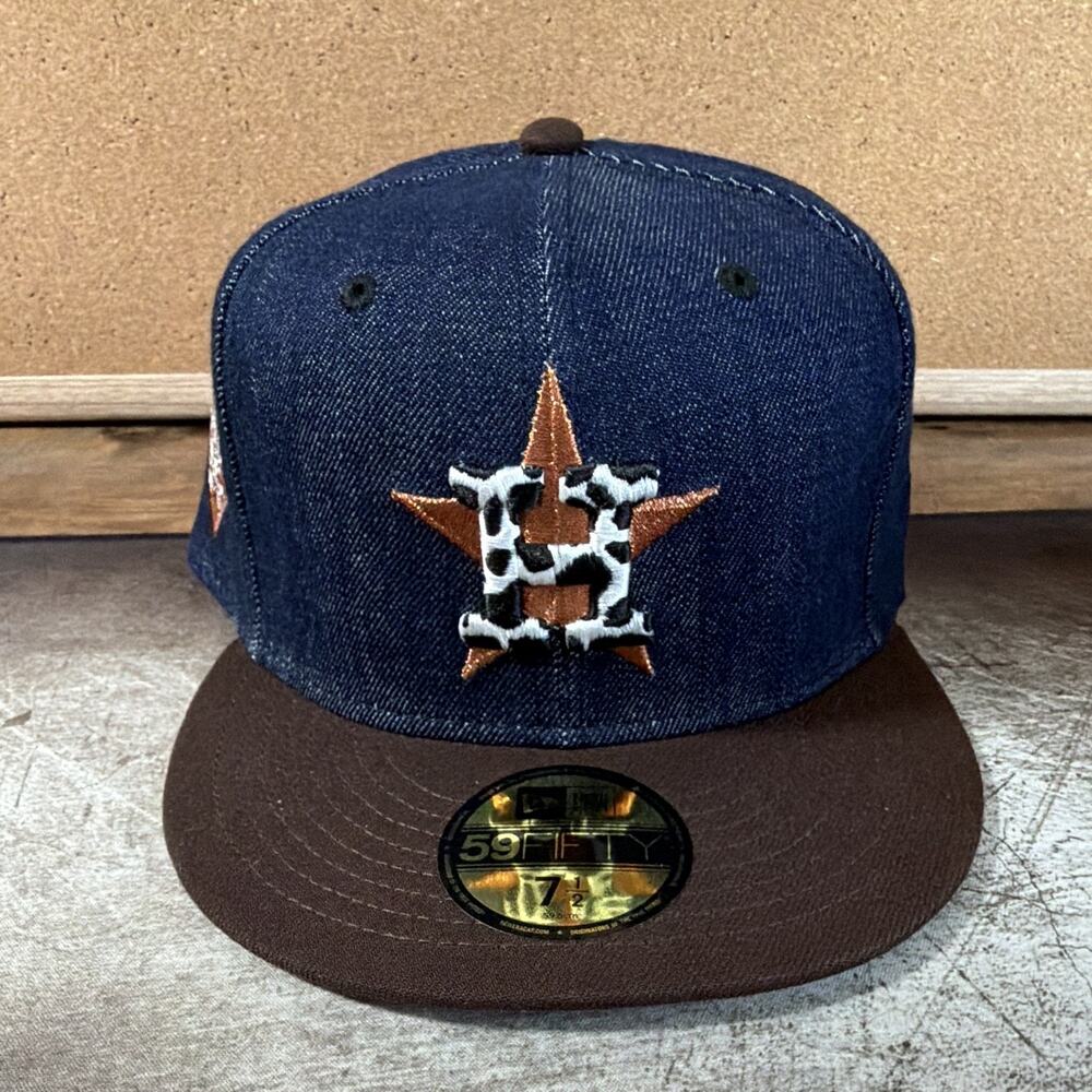 Exclusive New Era 59FIFTY Houston Astros Blue/Brown 2017 World Series Hat 7 1/2